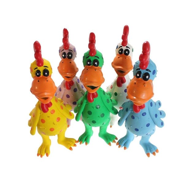 Fly Free Zone. 11.5 in. Globkens Large Chickens Dog Toy, Assorted Color FL2454487